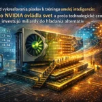 Ilustrácia GPU (grafickej karty) využívanej na tréning umelej inteligencie – prechod od vykresľovania grafiky k paralelnému spracovaniu dát pomocou tisícov jadier