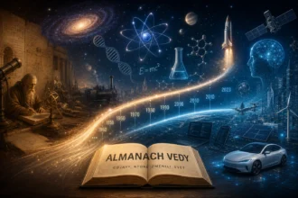 Interaktívna časová os vedeckých objavov prepojená do vedomostnej siete Almanach vedy na veda.sk