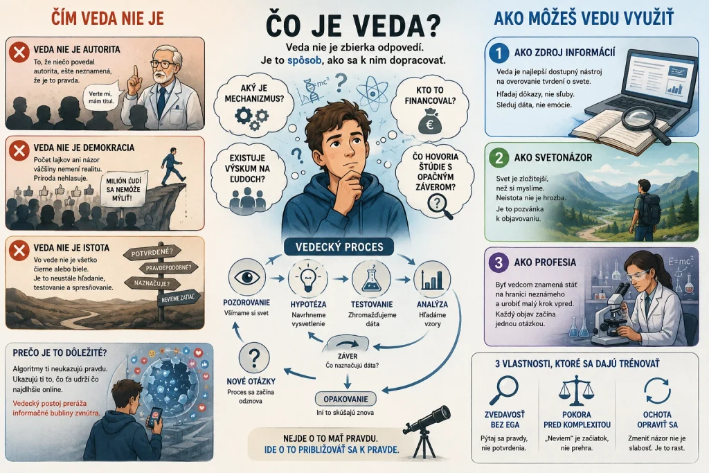 Veda nie je o tom mať pravdu. Je to o neustálom približovaní sa k nej cez pozorovanie, hypotézy a ochotu opraviť svoje vlastné chyby.