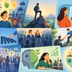 Ilustrácia znázorňujúca vplyv talentu, šťastia, úsilia a náhody na úspech
